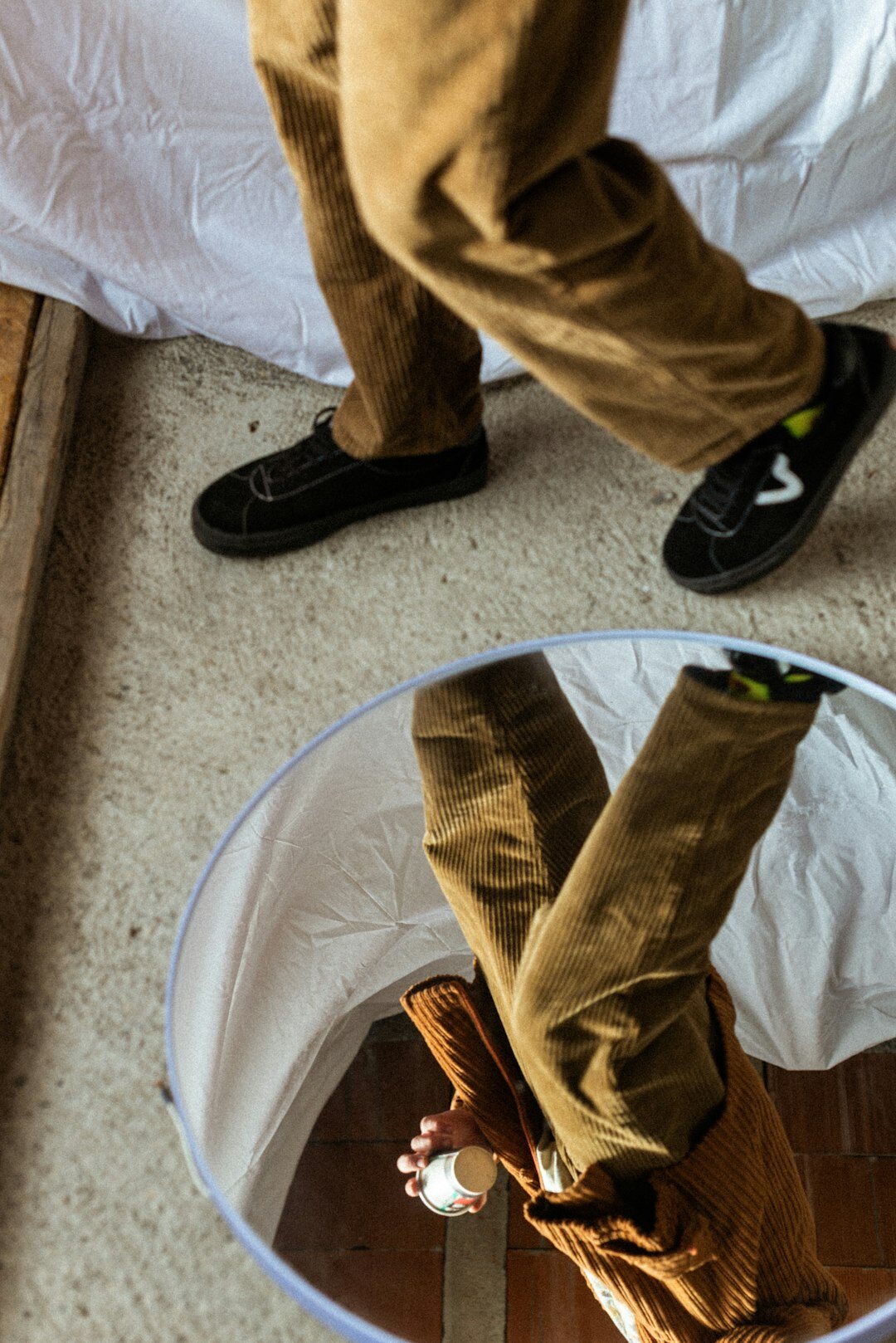 person practicing speech in mirror